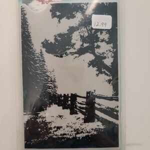 Penny Black HIDDEN LANE Slapstick/Cling Rubber Stamp Snow Trees Fence 40-416 NEW